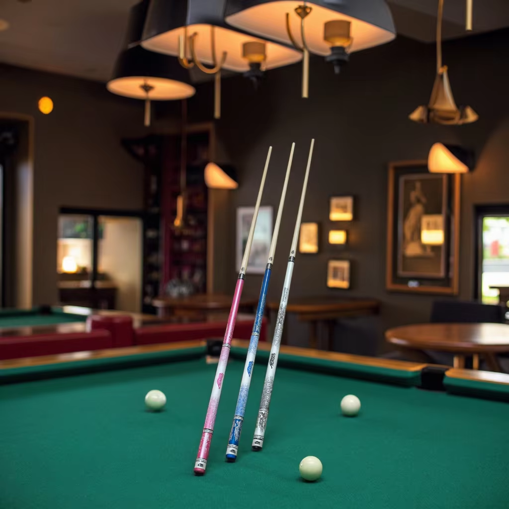 1/2 Joint Solid Wood American Nine-Ball Pool Table Snooker & Billiard Cues 3/4 Tacos Stainless Steel Rod Rubber Grip 13mm Tip"